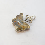 Sterling Silver Resin Set Butterfly Charm Pendant Vintage c1970s