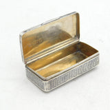 19th Century Russian Silver Niello Palace Square Snuff Box Antique 1850 Moscow