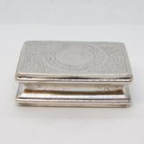 19th Century Sterling Silver 'China Trade' Pseudo Mark Snuff Box Antique c1800s