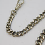 Edwardian Sterling Silver Graduating Albert Watch Chain Antique 1904 London