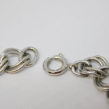 Sterling Silver Double Curb Link Chain Bracelet Vintage c1970
