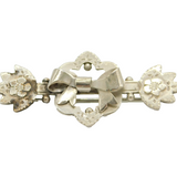 Victorian Gold on Sterling Silver Floral Sweetheart Brooch Pin Antique c1880