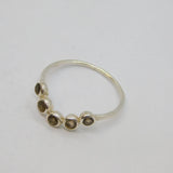 Sterling Silver Smoky Quartz Rounded Wishbone Dress Ring Vintage c1990 Size P