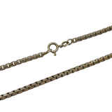 Sterling Silver Chunky Box Chain Necklace Vintage 1976 London 28" Length