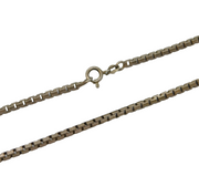 Sterling Silver Chunky Box Chain Necklace Vintage 1976 London 28" Length