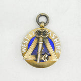 Edwardian Sterling Silver & Enamel West Lancashire Fob Antique 1905 Birmingham