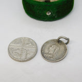 Victorian Sterling Silver Threepence 'BW' Engraved Love Token Charm Antique
