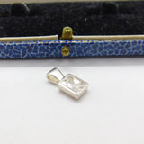 Sterling Silver Diamond Paste Drop Charm Pendant Vintage c1970