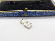 Sterling Silver Diamond Paste Drop Charm Pendant Vintage c1970