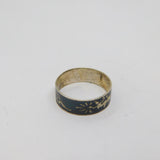 Sterling Silver Niello Enamel Mythical Symbols Ring Antique c1930 Size L 1/2