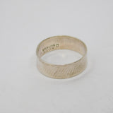 Sterling Silver Diagonal Stripe Pattern Wedding Band Ring Vintage c1990 Size L