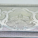 19th Century Italian .800 Silver Rialto Bridge, Venice Snuff Box Antique c1880s