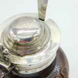 George IV Sterling Silver Mounted Stoneware Mustard Pot Antique 1827 Sheffield