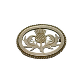Scottish Sterling Silver Cutwork Thistle Symbol Brooch Pin Modern 1989 Edinburgh