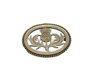 Scottish Sterling Silver Cutwork Thistle Symbol Brooch Pin Modern 1989 Edinburgh