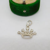 Sterling Silver Crown Paste Set Charm Pendant Vintage c1970