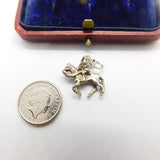 Sterling Silver Mounted Solder on Horseback Charm Pendant Vintage c1970