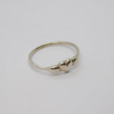 Sterling Silver Dainty Small Heart Band Dress Ring Vintage c1970 Size L
