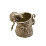 Sterling Silver Cat in the Rubbish Bin Charm Pendant Vintage c1970s