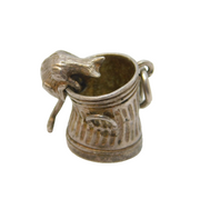 Sterling Silver Cat in the Rubbish Bin Charm Pendant Vintage c1970s