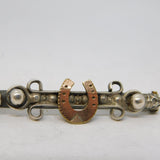 Victorian Sterling Silver Horseshoe Form Sweetheart Brooch Antique c1880