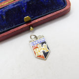 Sterling Silver Enamel Exeter Drop Charm Pendant Vintage c1970