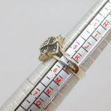 Sterling Silver Marcasite Tiered Front Deco Style Ring Modern c1990 Size K 1/2