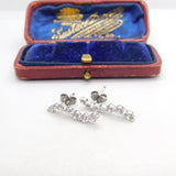 Pair of Sterling Silver Diamond Paste Swirl Form Stud Earrings Vintage c1970