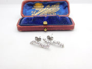 Pair of Sterling Silver Diamond Paste Swirl Form Stud Earrings Vintage c1970