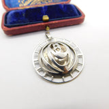 Sterling Silver Rennie Mackintosh Style Rose Flower Pendant Vintage 1996 London
