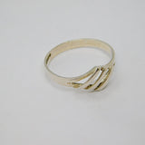 Sterling Silver Modernist Stripy Dress Band Ring Vintage c1990 Size O 1/2