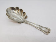 George IV Sterling Silver Leaf Bowl Caddy Spoon Antique 1826 Birmingham