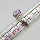 Sterling Silver Amethyst & White Topaz Cocktail Ring Vintage c1990 Size L 1/2
