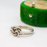 Sterling Silver Double Infinity Knot Twisted Band Ring Vintage c1970 Size L 1/2