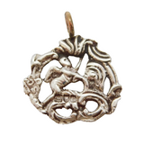 Edwardian Sterling Silver Cherub Button Conversion Pendant Antique London