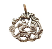 Edwardian Sterling Silver Cherub Button Conversion Pendant Antique London
