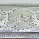 19th Century Italian .800 Silver Rialto Bridge, Venice Snuff Box Antique c1880s