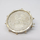 Sterling Silver Mounted King Edward VII Shilling Coin Brooch Antique 1902