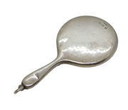 Sterling Silver Miniature Chatelaine Hand Mirror Antique 1913 Birmingham Deco