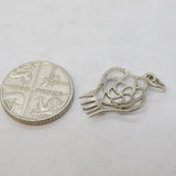 Sterling Silver Hairbrush Comb Charm Pendant Vintage c1970s