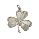 Irish Sterling Silver Lucky Shamrock Charm Pendant Vintage 1977 Dublin