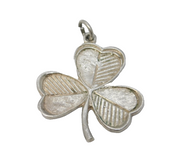 Irish Sterling Silver Lucky Shamrock Charm Pendant Vintage 1977 Dublin