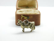 Sterling Silver Farmyard Cow Charm Pendant Vintage c1970