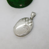 Sterling Silver Floral Pattern Locket Pendant Vintage c1970