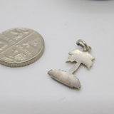 Sterling Silver Enamel Palm Tree Charm Pendant by TLM Antique c1920 Art Deco