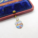 Sterling Silver and Enamel Luzern Travel Shield Charm Pendant Vintage c1970
