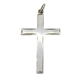 Sterling Silver Minimal Cross Crucifix Charm Pendant Vintage c1970s