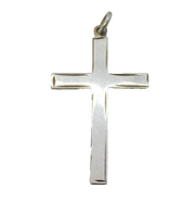 Sterling Silver Minimal Cross Crucifix Charm Pendant Vintage c1970s