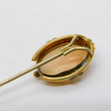 Victorian Rolled Gold Carved Shell Cameo Stick Pin Antique c1880s