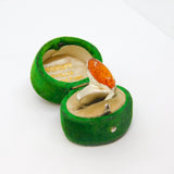 Sterling Silver Baltic Amber Zigzag Style Dress Band Ring Vintage c1970 Size M
